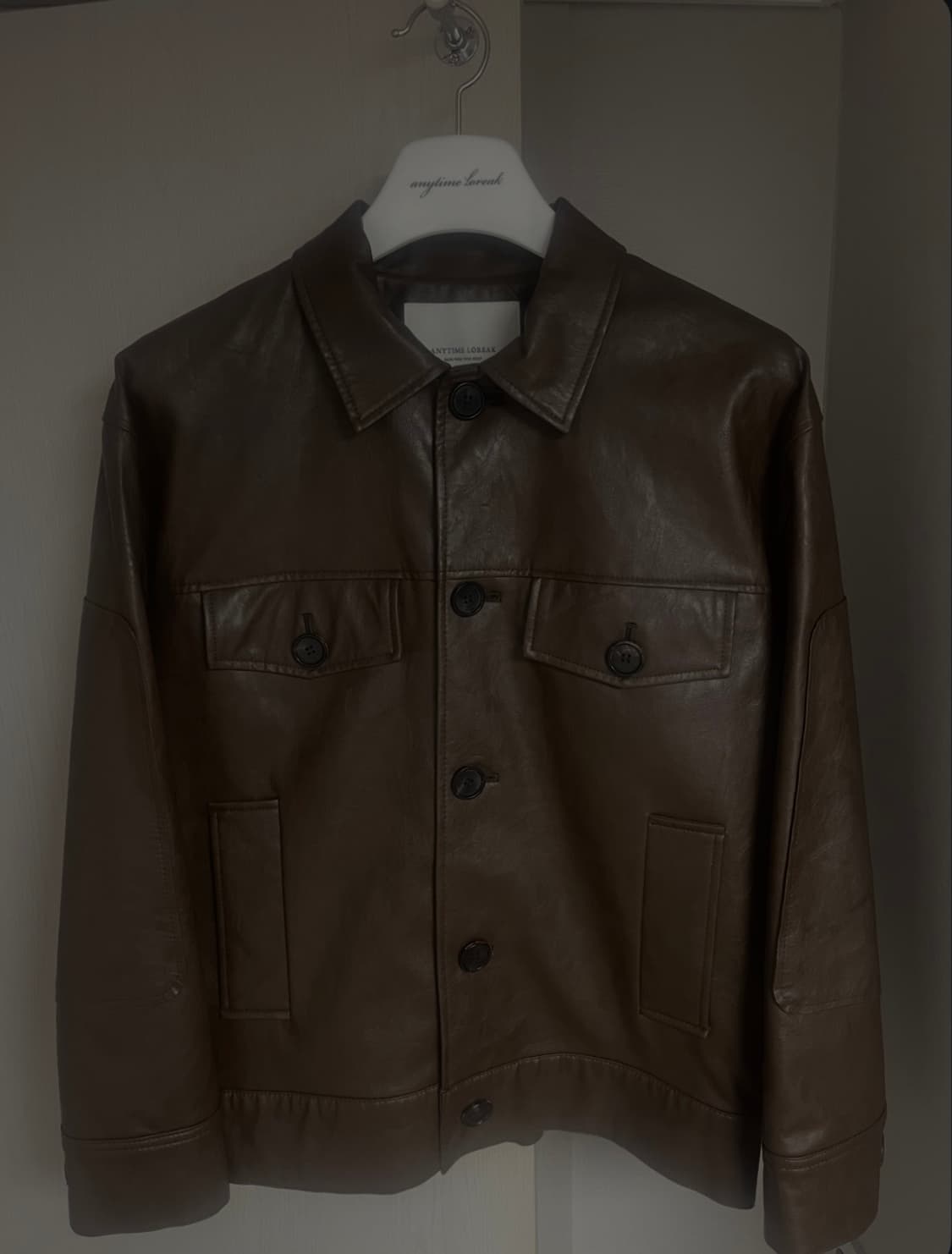 애니타임로릭 튤립 레더 자켓 브라운  상품이미지9