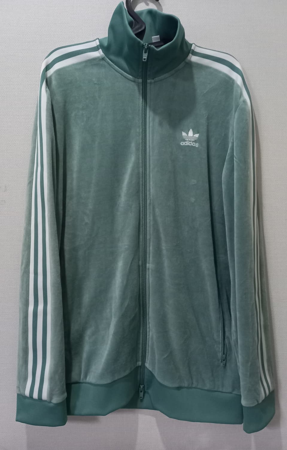 아디다스 벨벳 민트 스카이블루 트랙탑 저지 져지집업 100/L 상품이미지1