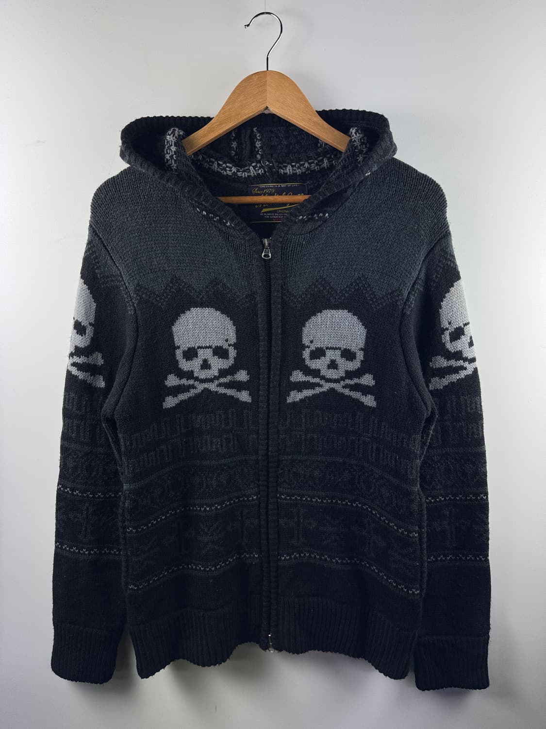 JPN 스컬 패턴 헤비니트1806 상품이미지1