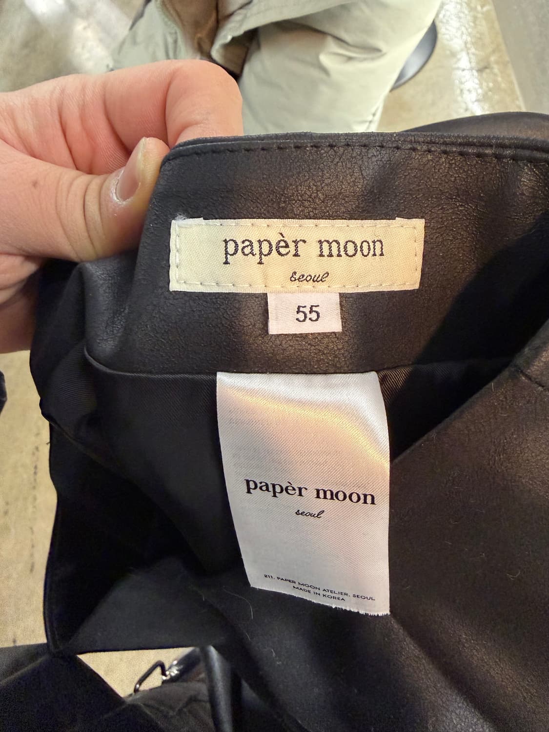 Paper Moon 블랙 레더 미니스커트 55 상품이미지5