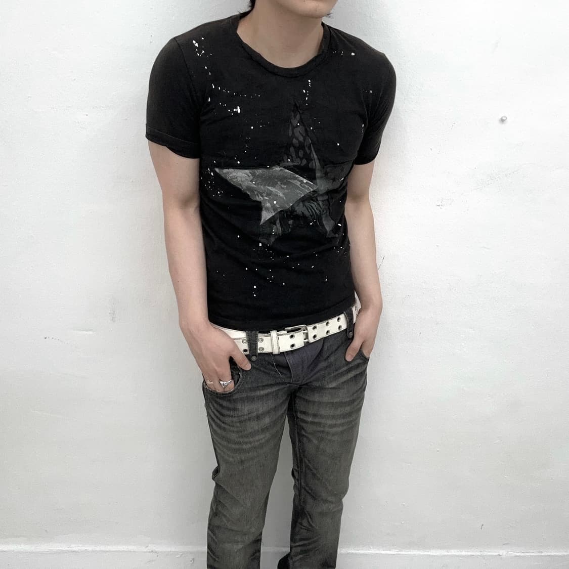 Semantic design star painting short slee 상품이미지2