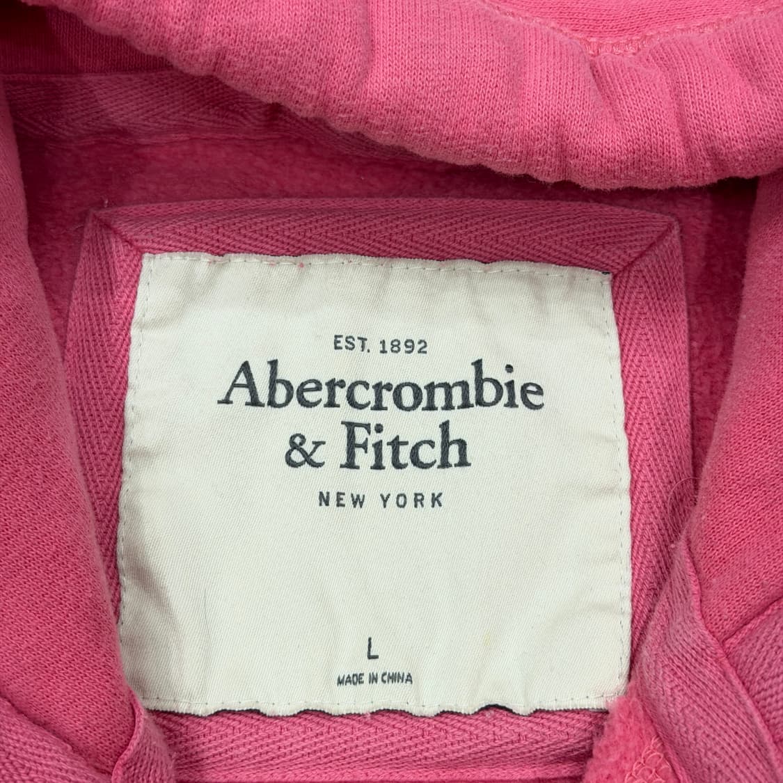 아베크롬비 빈티지 Y2K 스팽글 로고 기모 핑크 후드티 L 상품이미지4