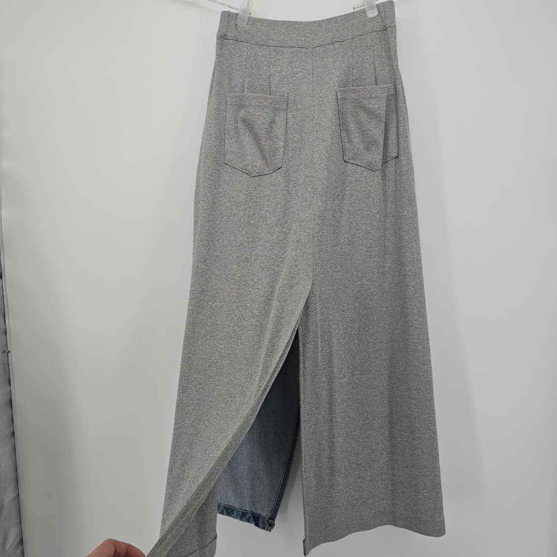 MAGJAY 데님 믹스 트레이닝 스판 롱스커트  55-66 상품이미지9