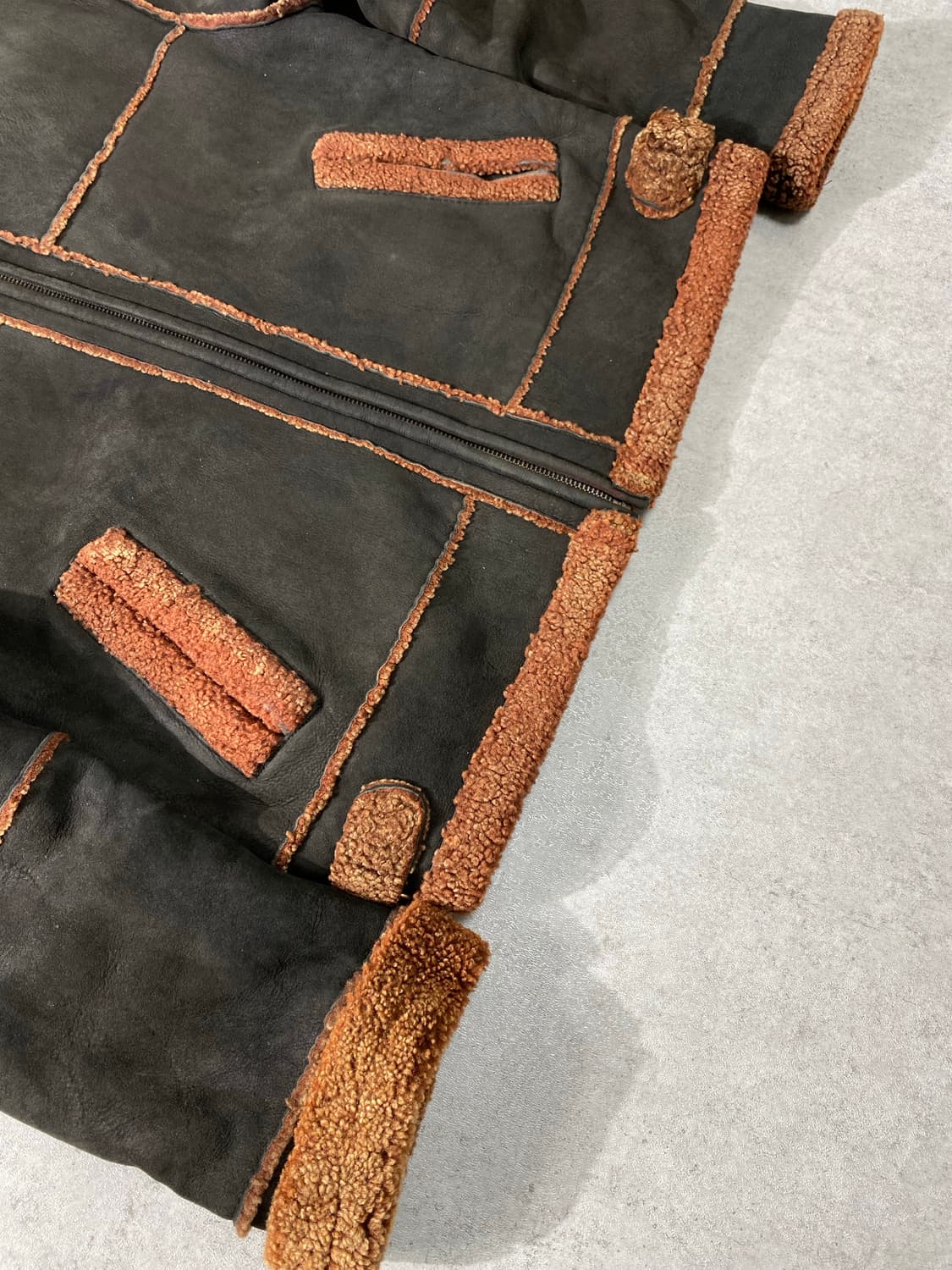 [XL] 90s L'UOMO 양가죽 시어링 무스탕 레더자켓 상품이미지3