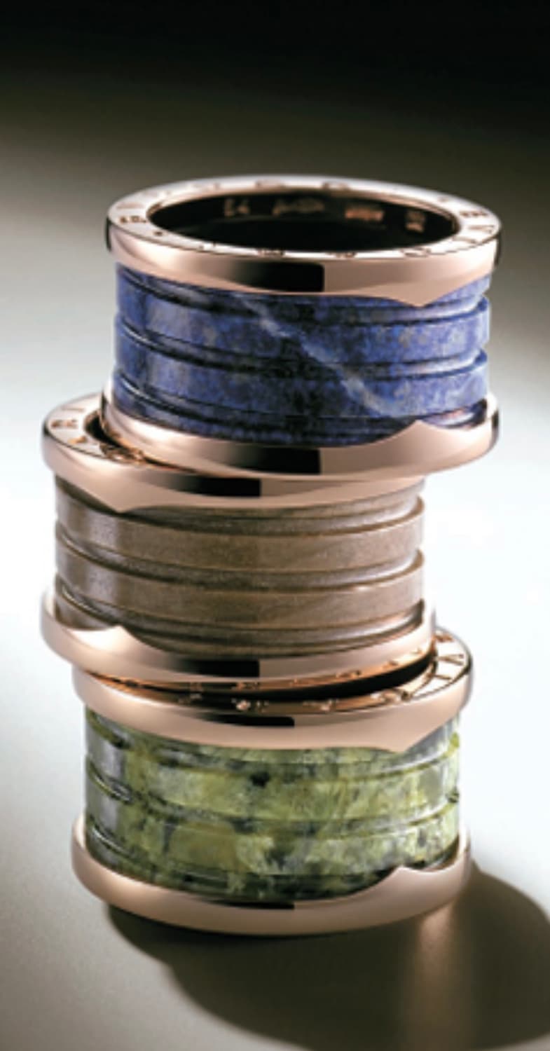 Bulgari 불가리 비제로원 4밴드 블루 마블 반지  상품이미지4