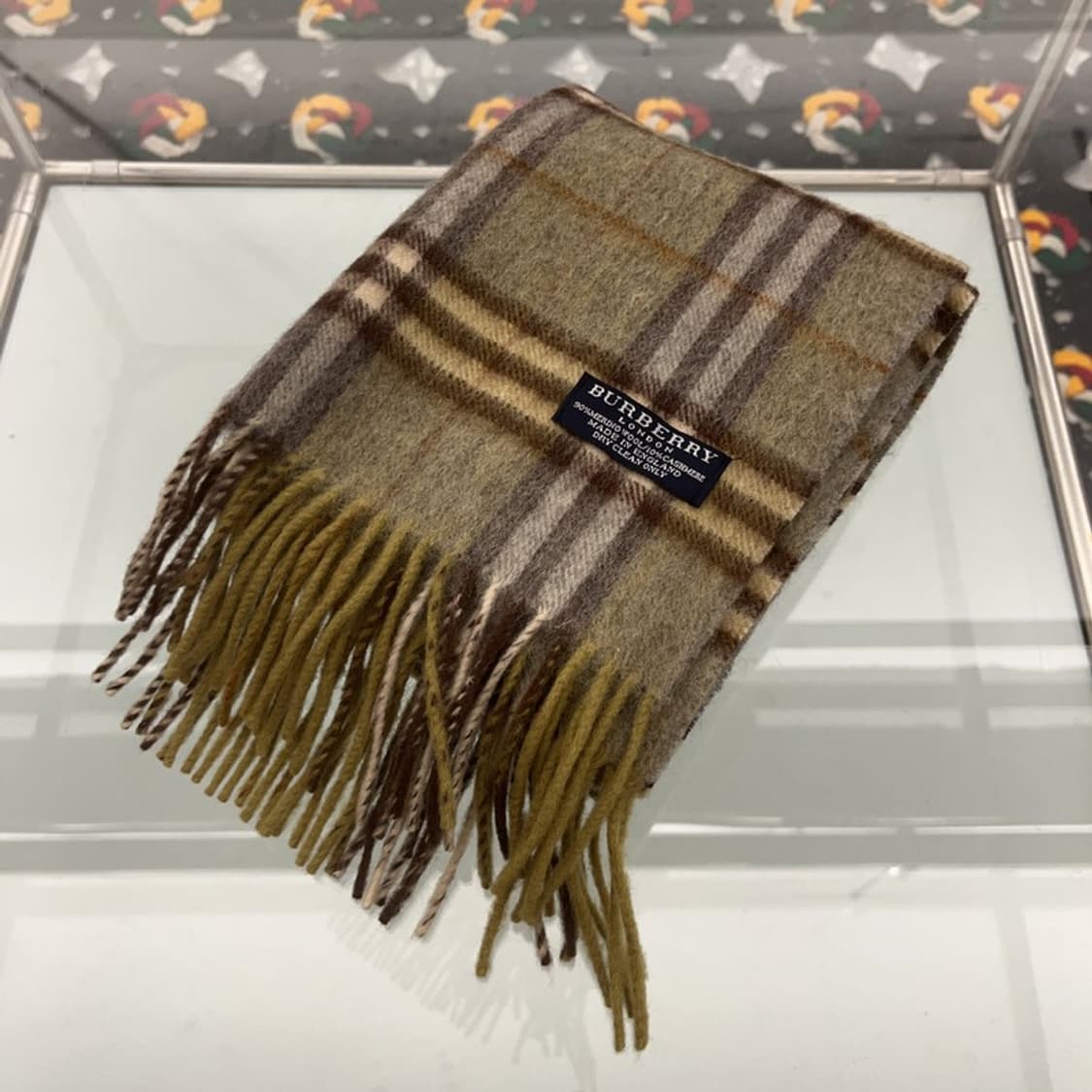 버버리 램스울 캐시미어 올리브카키 노바체크 목도리 C07556 상품이미지2