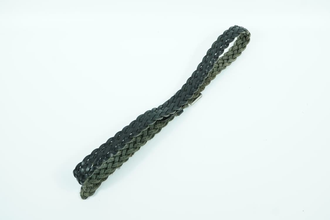 아메카지 클래식 레더 짜임 블랙 위빙 벨트 상품이미지2