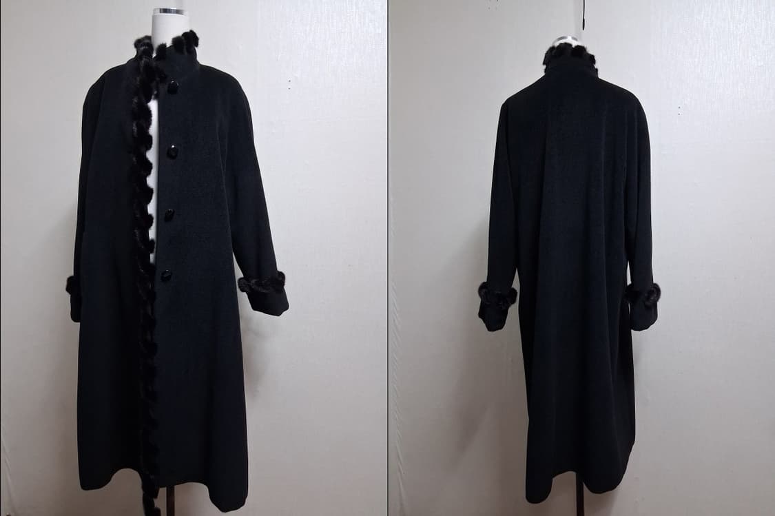 일본수입빈티지 양모혼합 천연밍크트리밍 블랙앙고라롱코트77까지프리

양모  상품이미지3