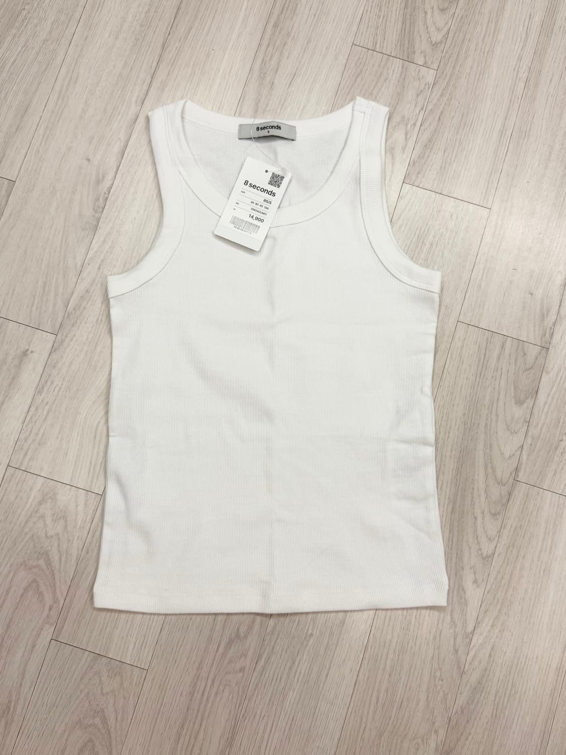 에잇세컨즈 S사이즈 베이직 탱크탑 화이트 기본나시 라운드넥나시 무신사 상품이미지8