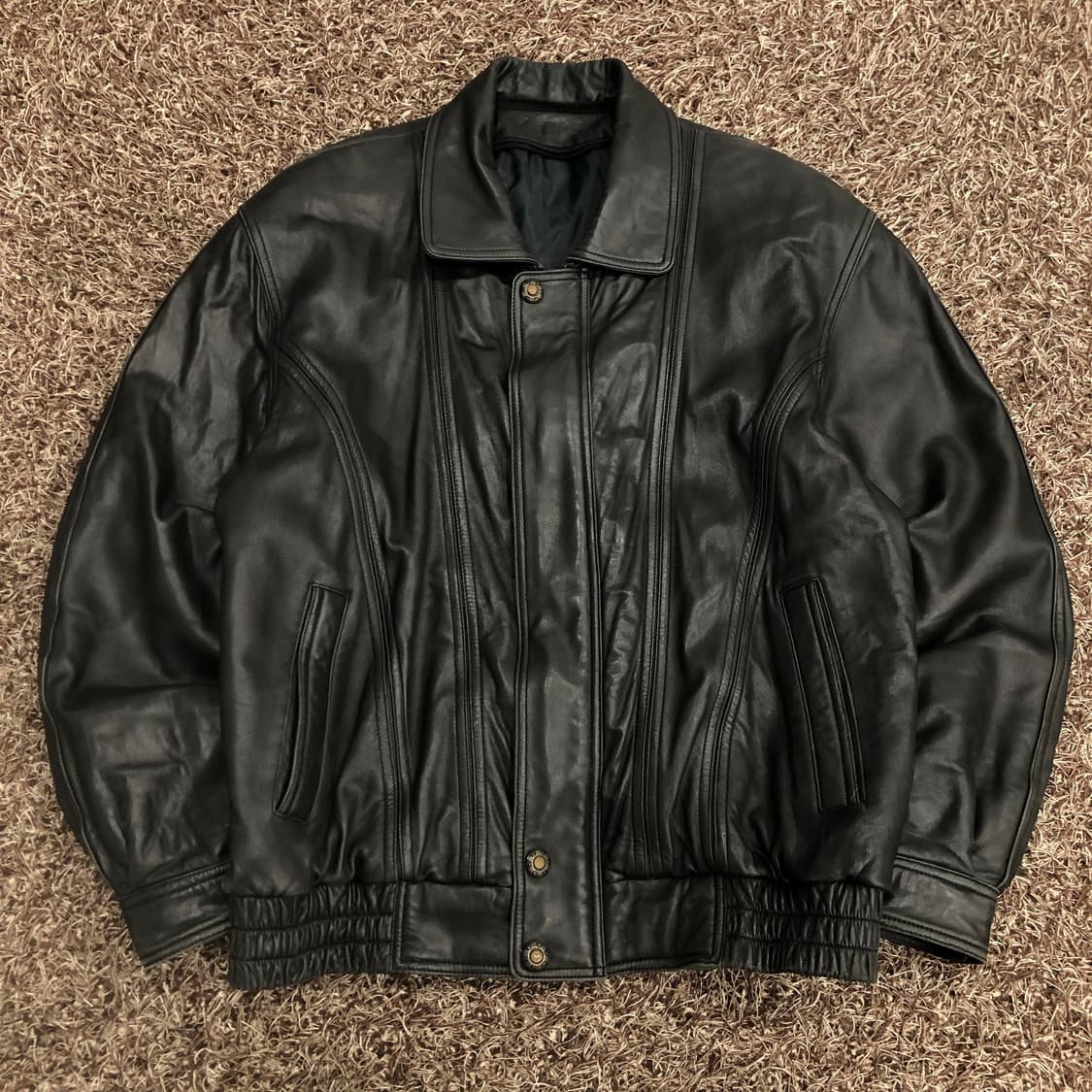 빈티지 양가죽 봄버 레더 가죽 자켓 상품이미지1