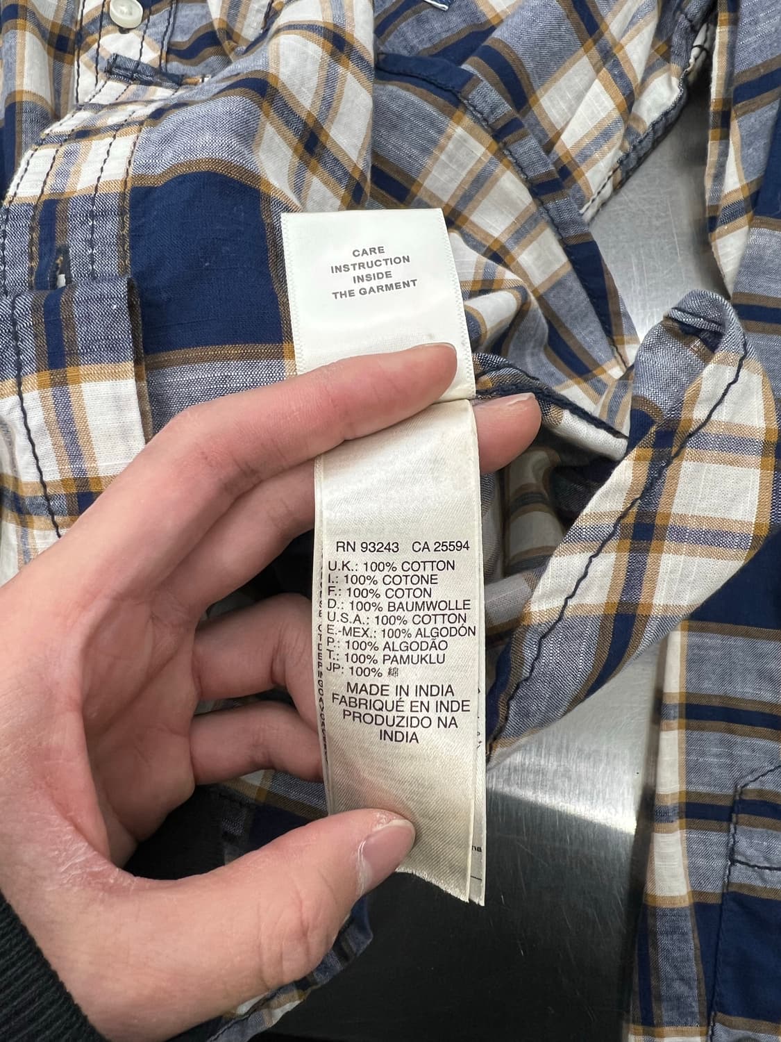 디젤 블루 트윈 포켓 체크 씬 코튼 셔츠 상품이미지9