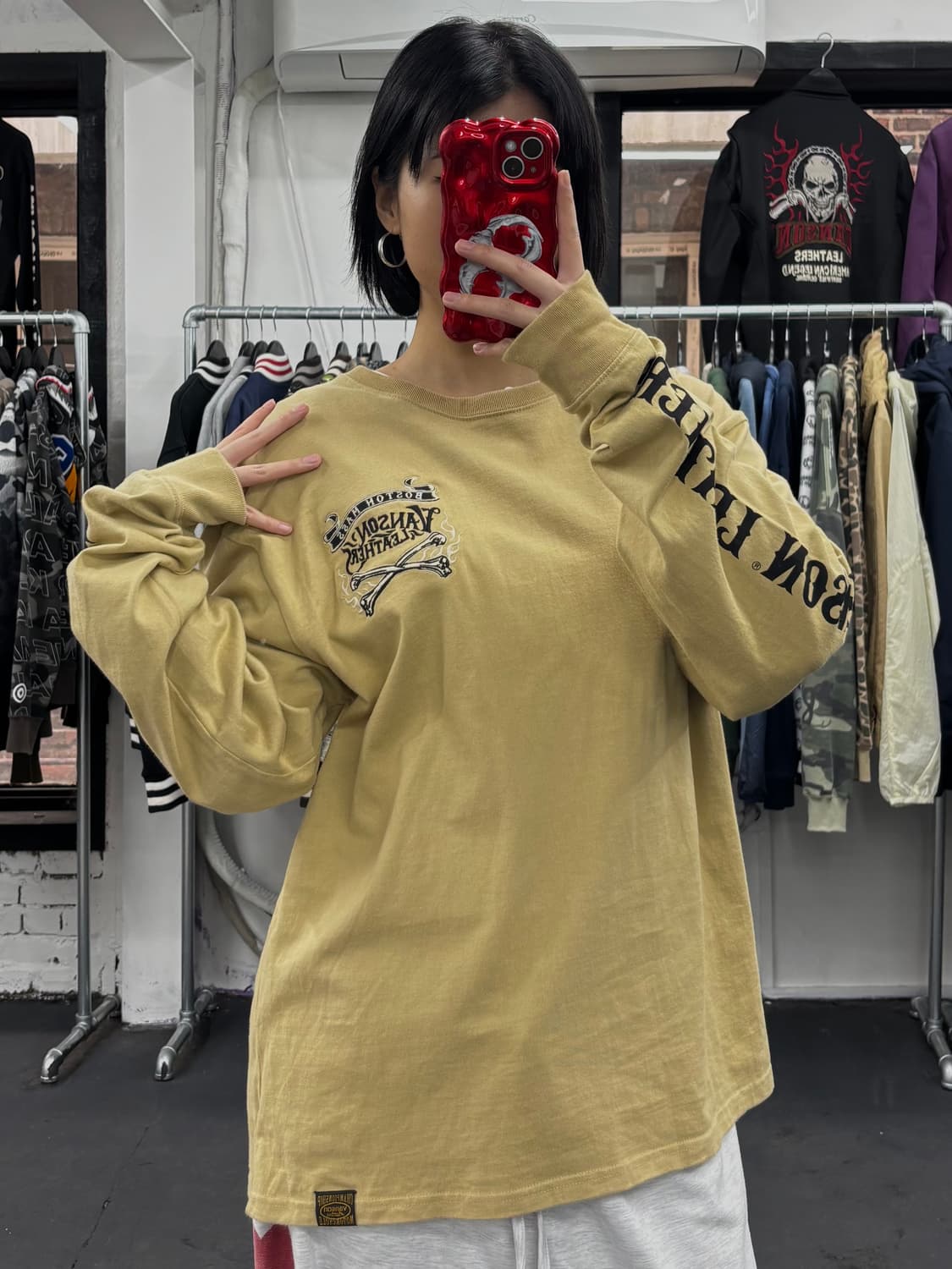 밴슨 레더 자수 롱슬리브 상품이미지5