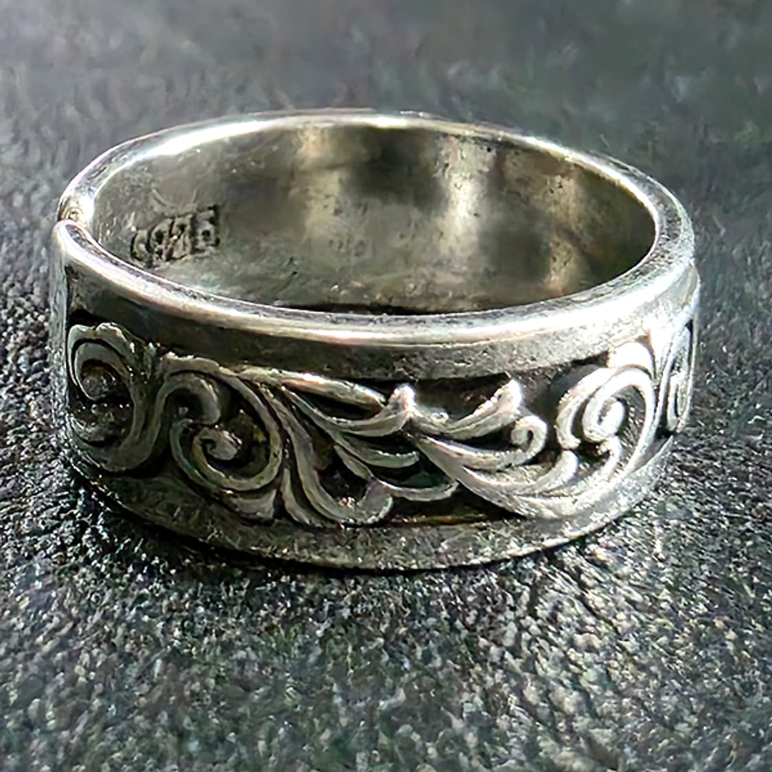 Baroque 실버 남자 엔틱 빈티지 명품 고대 문양 장식 반지 상품이미지2