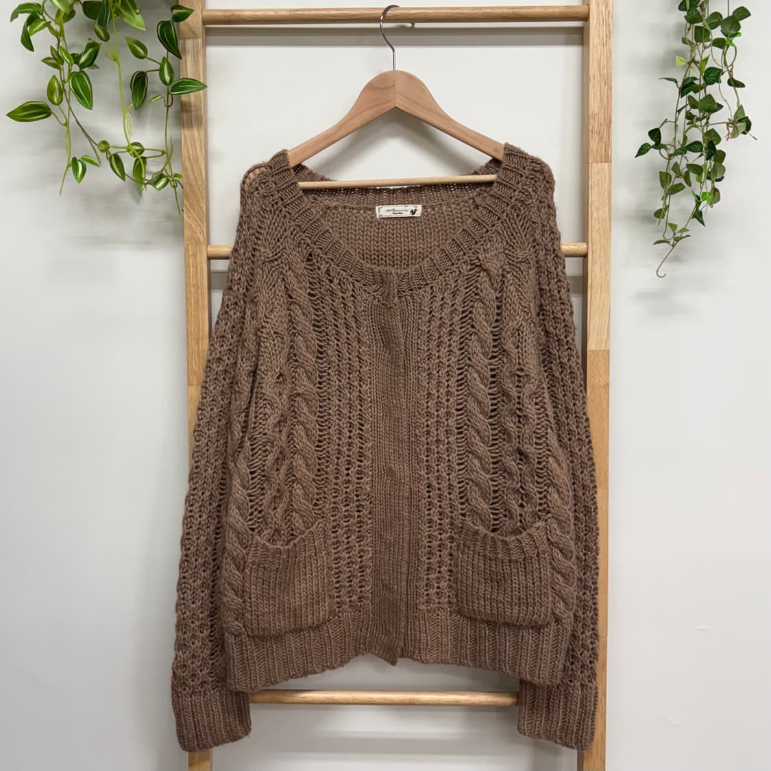 earth music 얼스뮤직/ 케이블가디건 브라운가디건 라떼가디건 상품이미지6