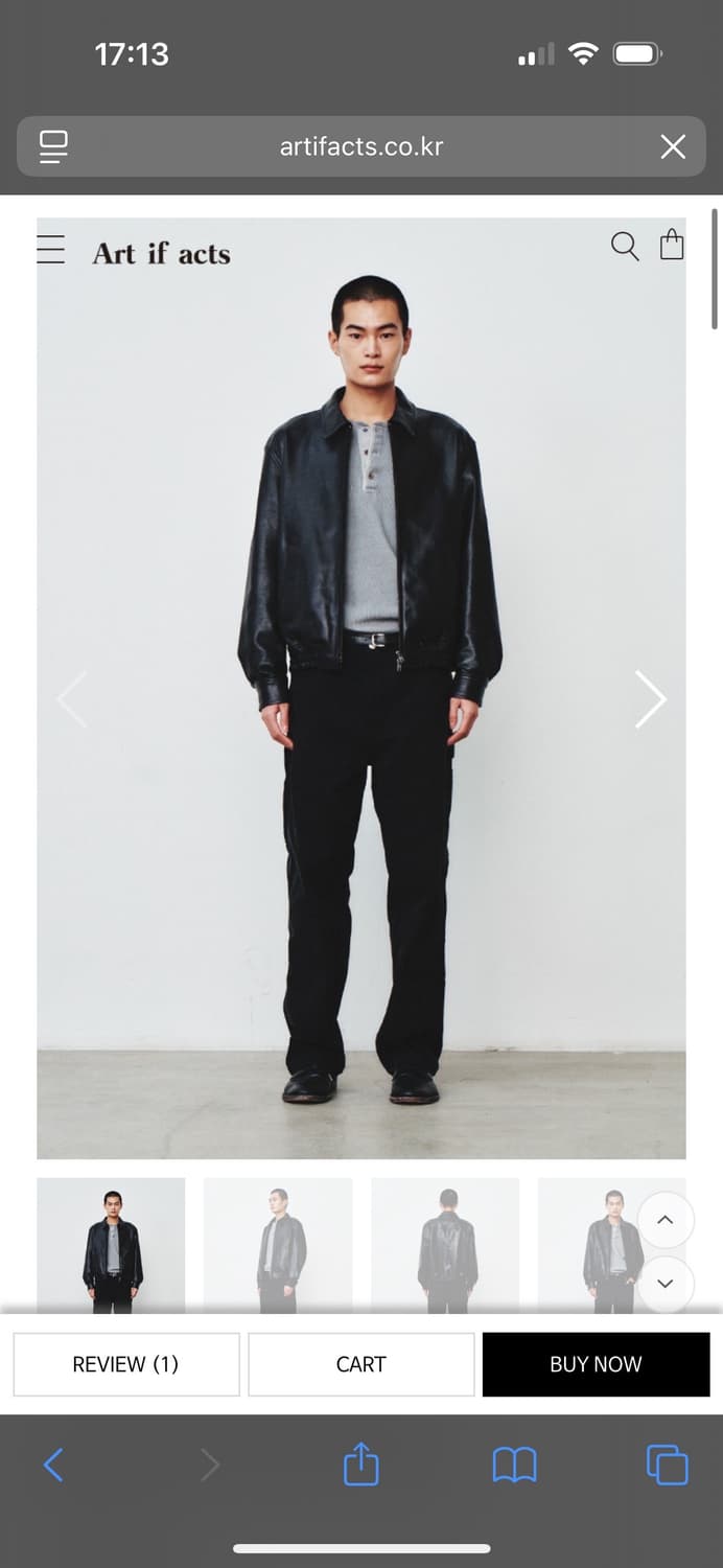 아트 이프 액츠 램스킨 레더 블루종 상품이미지3