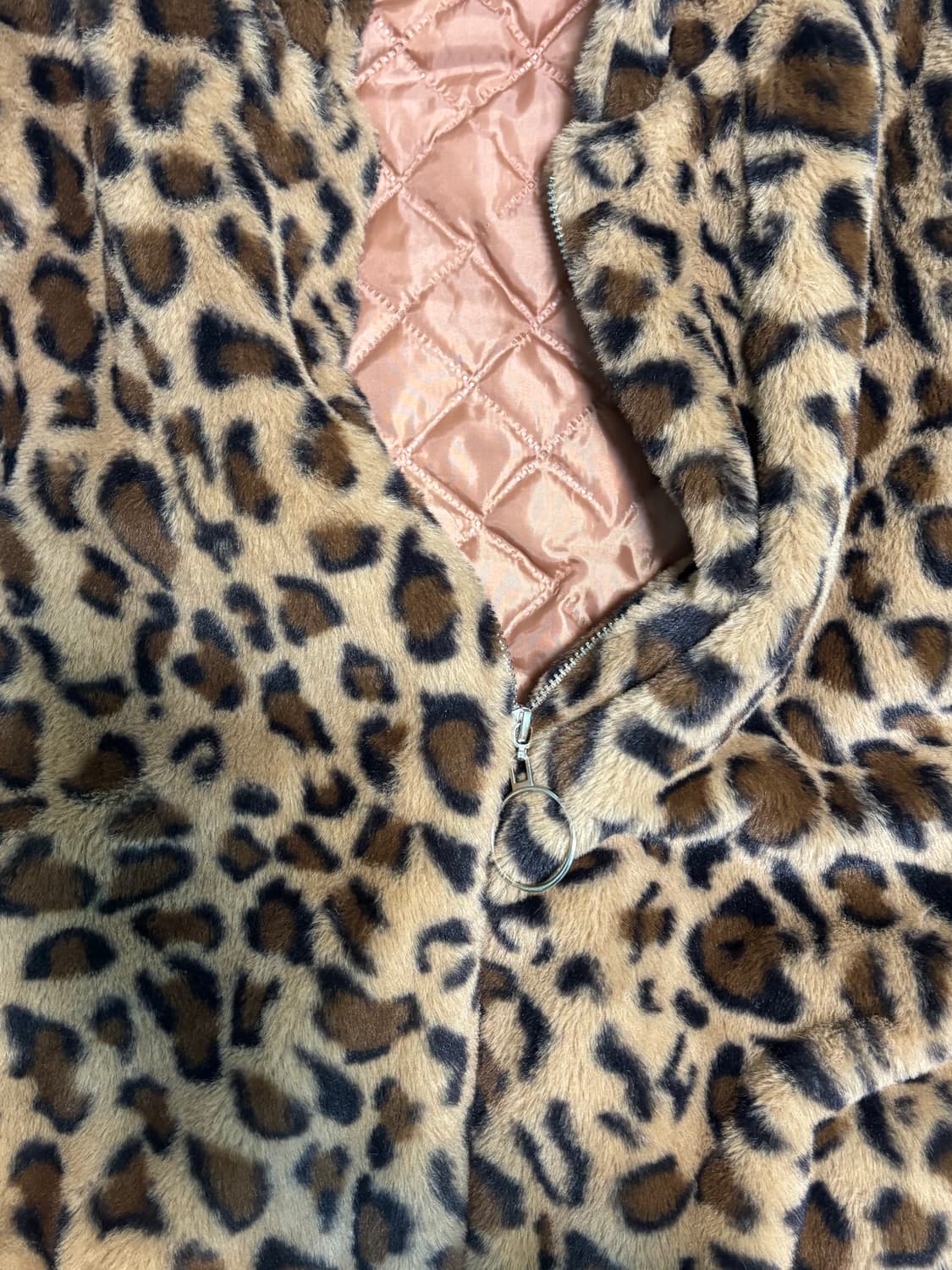 레오파드 퍼 집업 자켓 상품이미지3