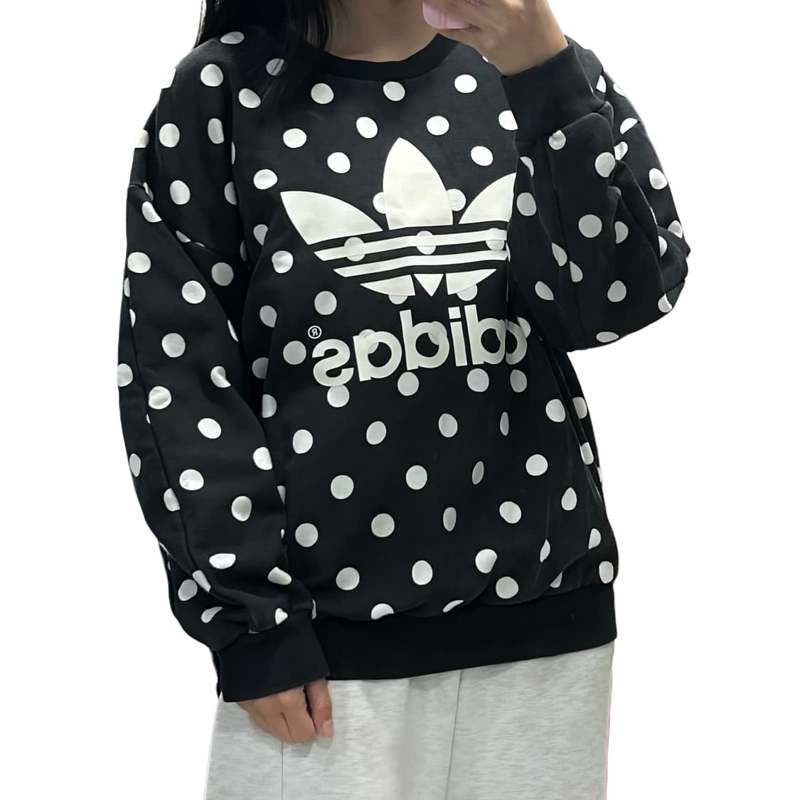 아디다스 도트 맨투맨 여성100 상품이미지2