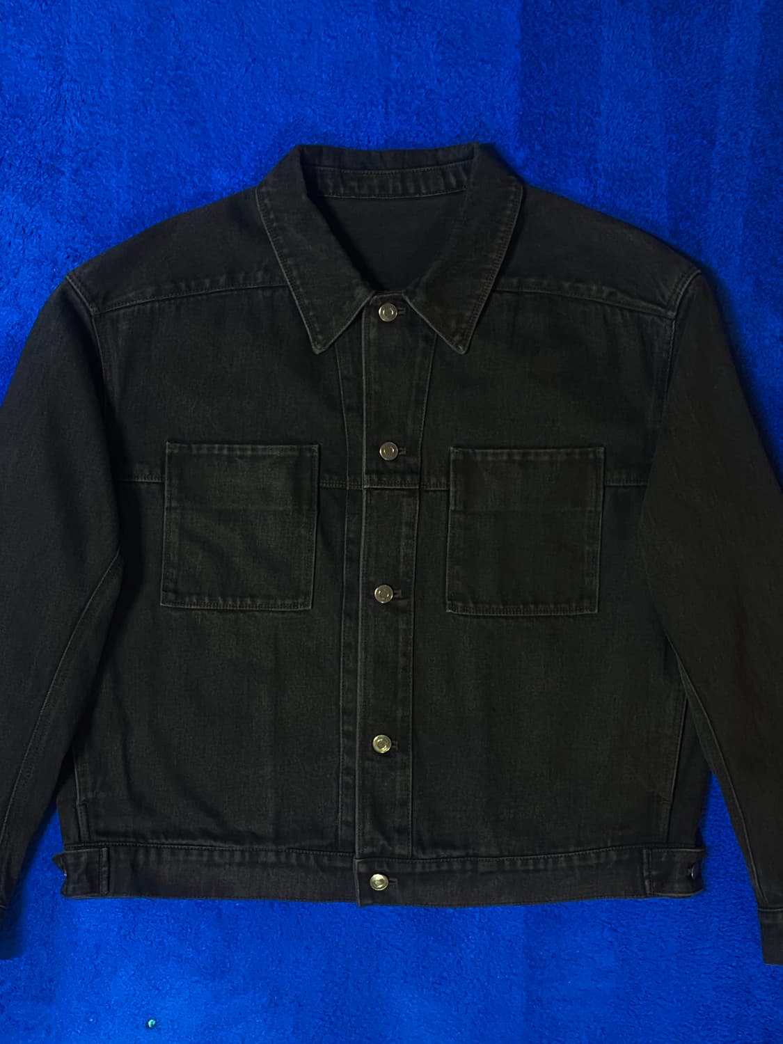 COOR 쿠어 더블포켓 오버핏 트러커 자켓 흑청 M 상품이미지2