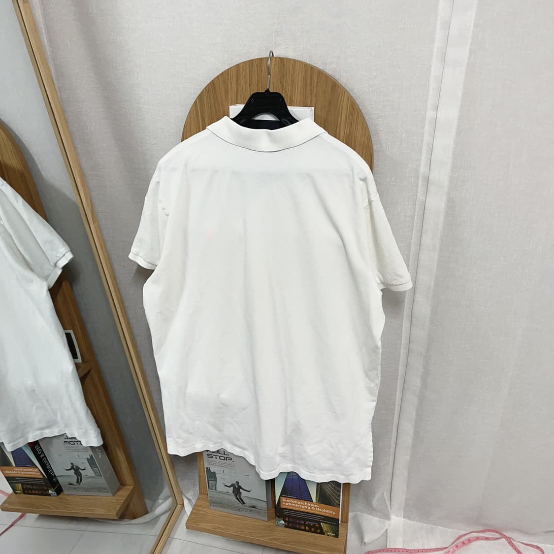 [정품] 폴로 화이트 / 형광오렌지포니 반팔카라티 [ XL ] 상품이미지4