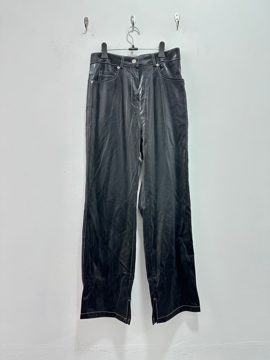 Project wave fake leather coating pants 상품이미지3