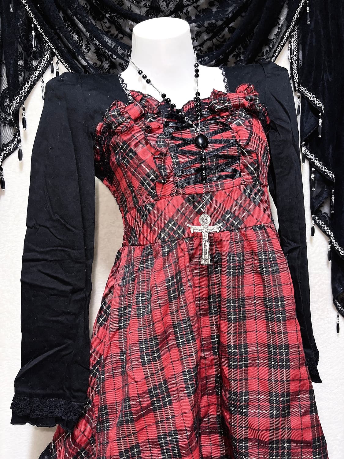 트랄라라 캐캐체 세라 아무 타탄체크 원피스 고스펑크 고딕로리타 갸루  상품이미지2