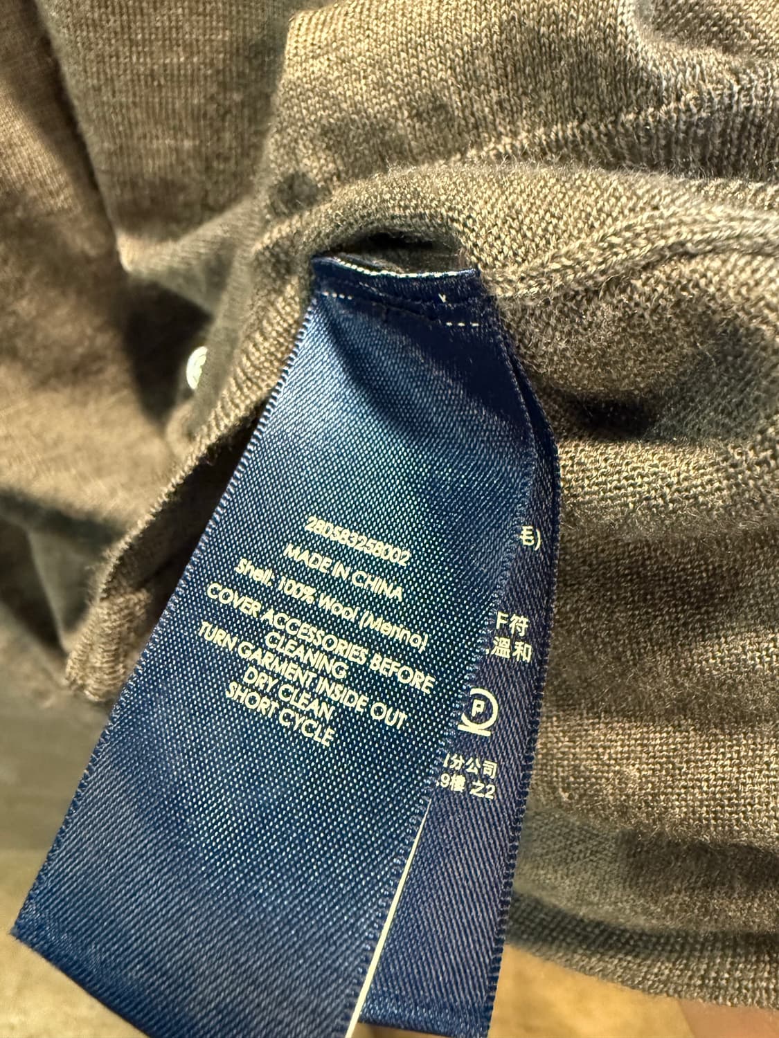 M 랄프로렌 RALPH LAUREN 메리노 울 라운드넥 가디건 그레이 상품이미지6