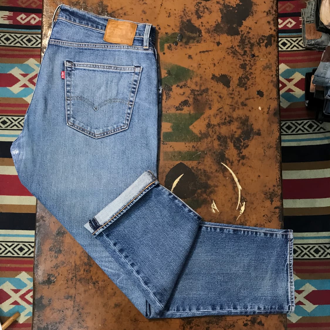 리바이스 502 중청 스판 데님 팬츠 허리 39 40 빅사이즈 상품이미지2