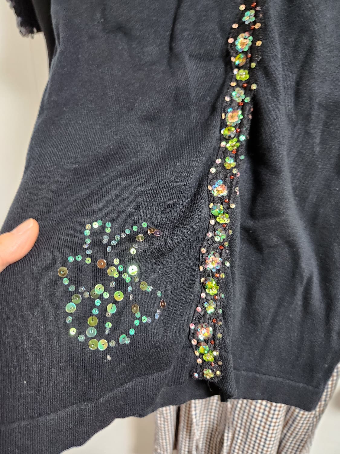 샤롯데 블랙 스팽글 장식 가디건 S 상품이미지6