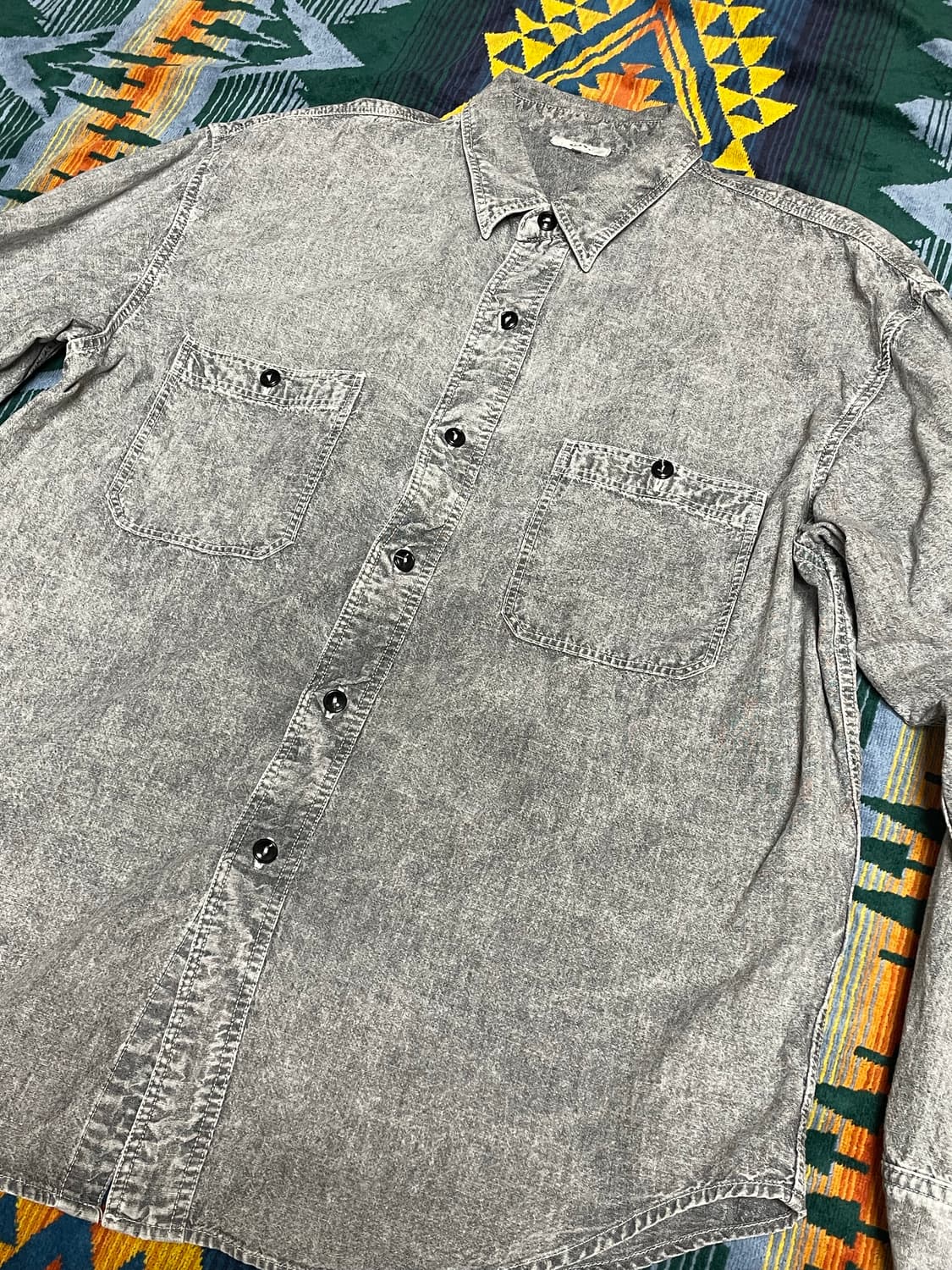 BEAMS Work Shirt  Gray Washed M 상품이미지2