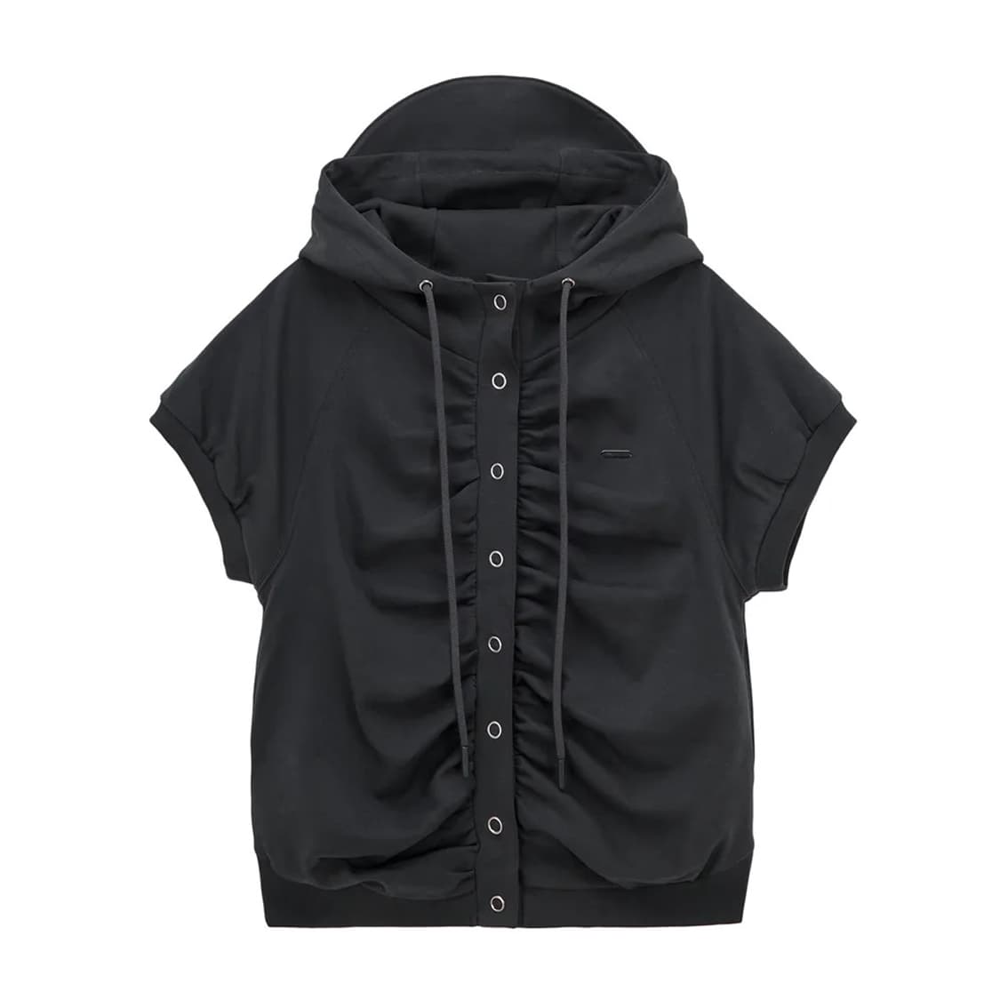 허그유어스킨 셔링 스냅 버튼 베스트 차콜 상품이미지1