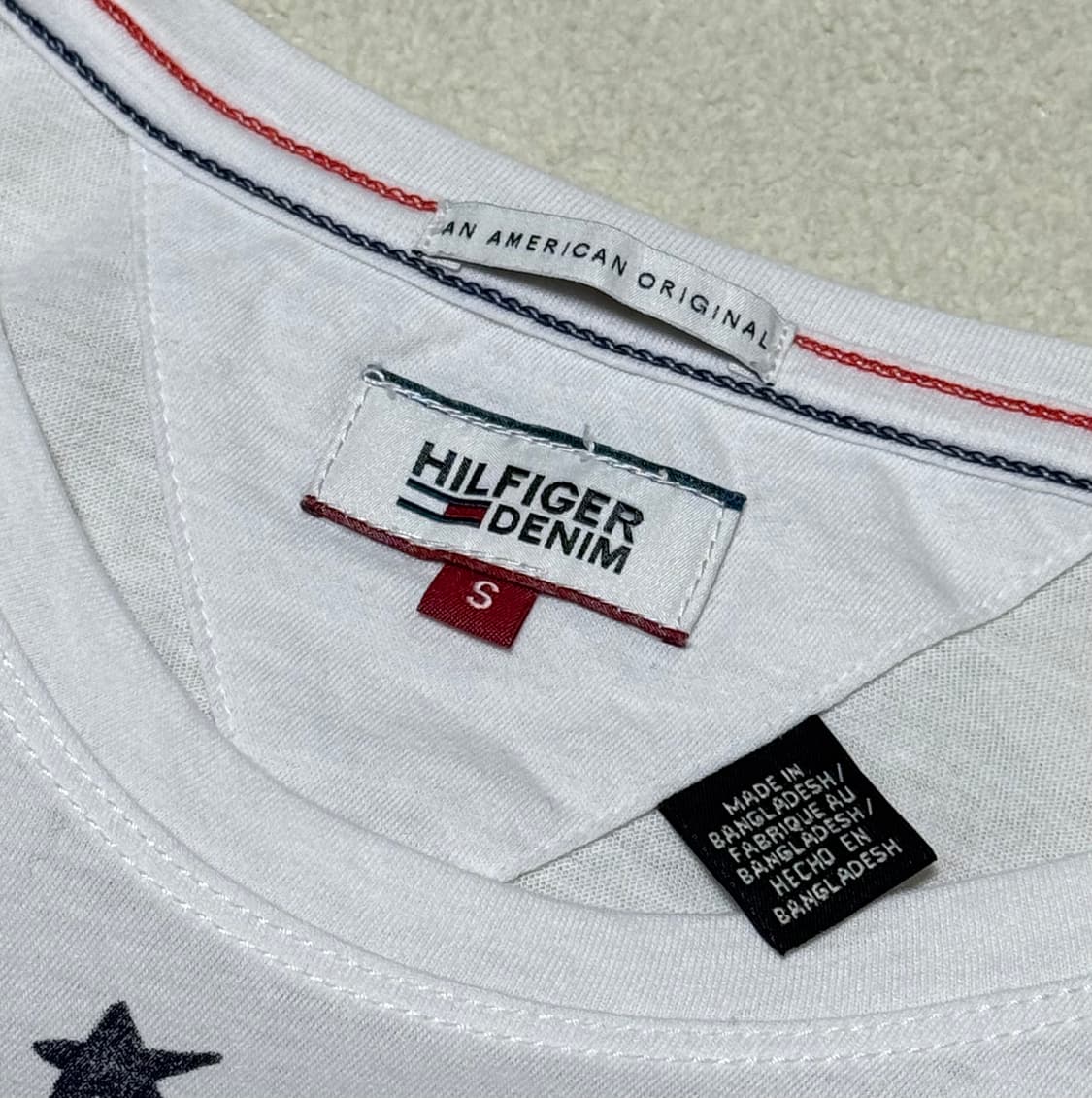HILFIGER DENIM 데님 화이트 워시드 프린트 반팔  상품이미지4