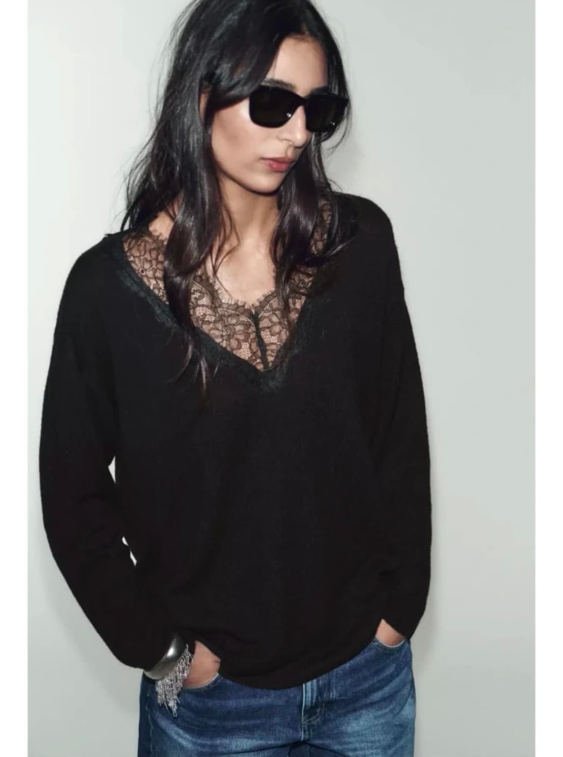 자라 레이스 니트 스웨터 상품이미지1