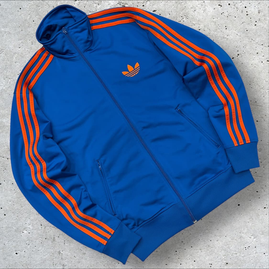 [S] 12s 아디다스 파이어버드 대장 트랙탑 져지 블루 오렌지 C364 상품이미지1