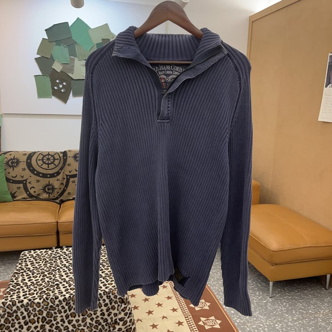 폴로 랄프로렌 빈티지 폭닥 하이넥 반집업 니트 M C09391 상품이미지3