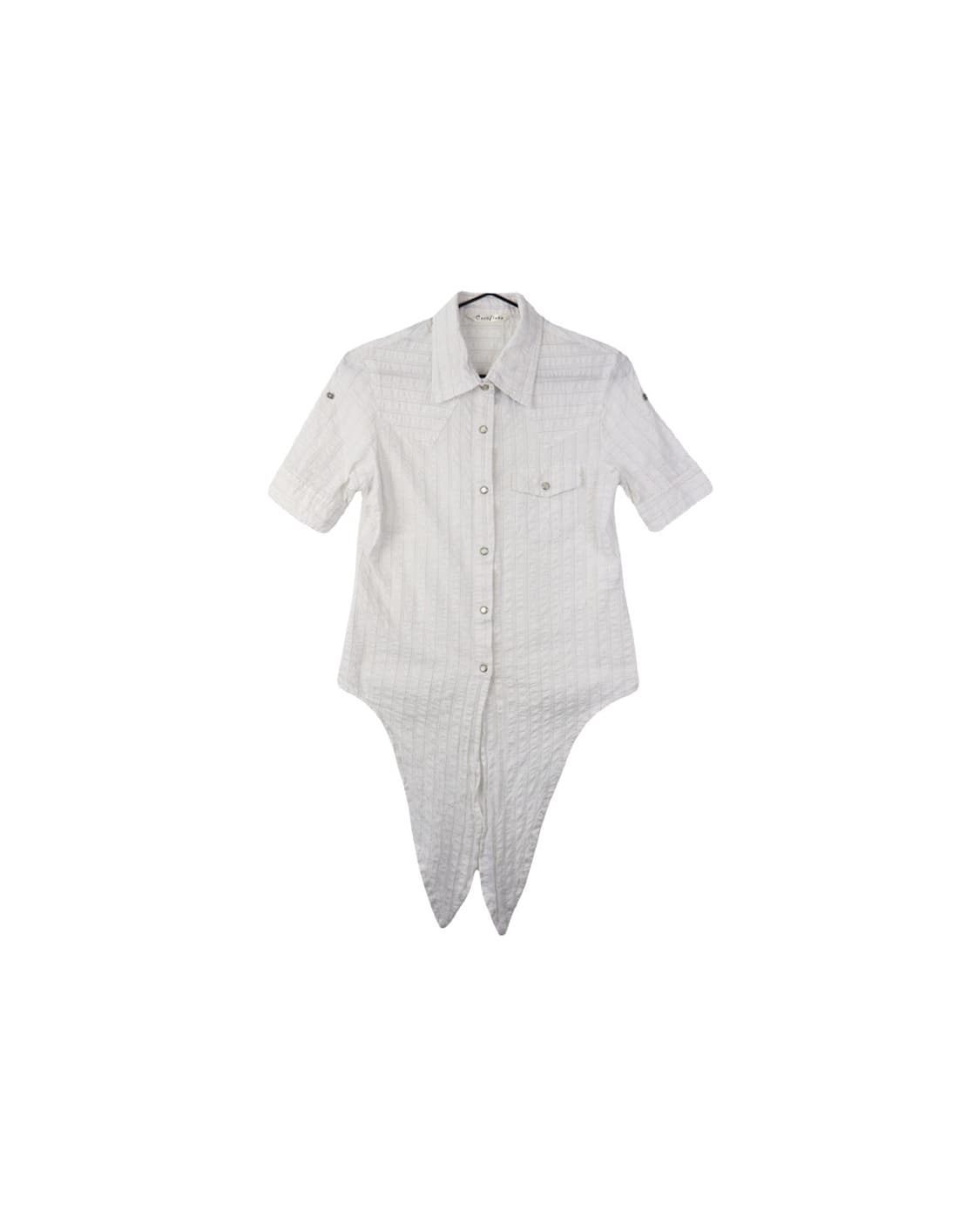 Jpn White Stripe Blouses 상품이미지3