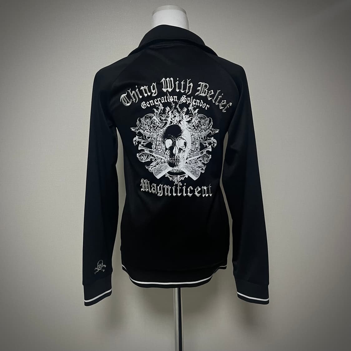 고스펑크 해골 프린팅 자수 져지 y2k 상품이미지1