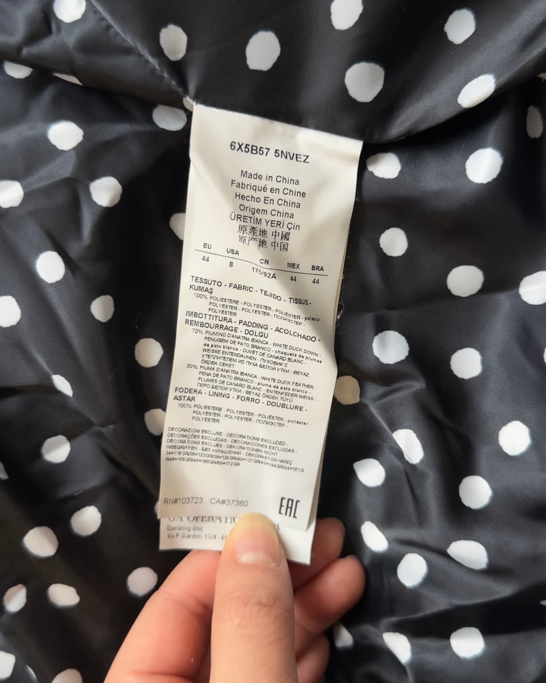 [Armani Jeans] Dot Real Down Jacket 상품이미지9