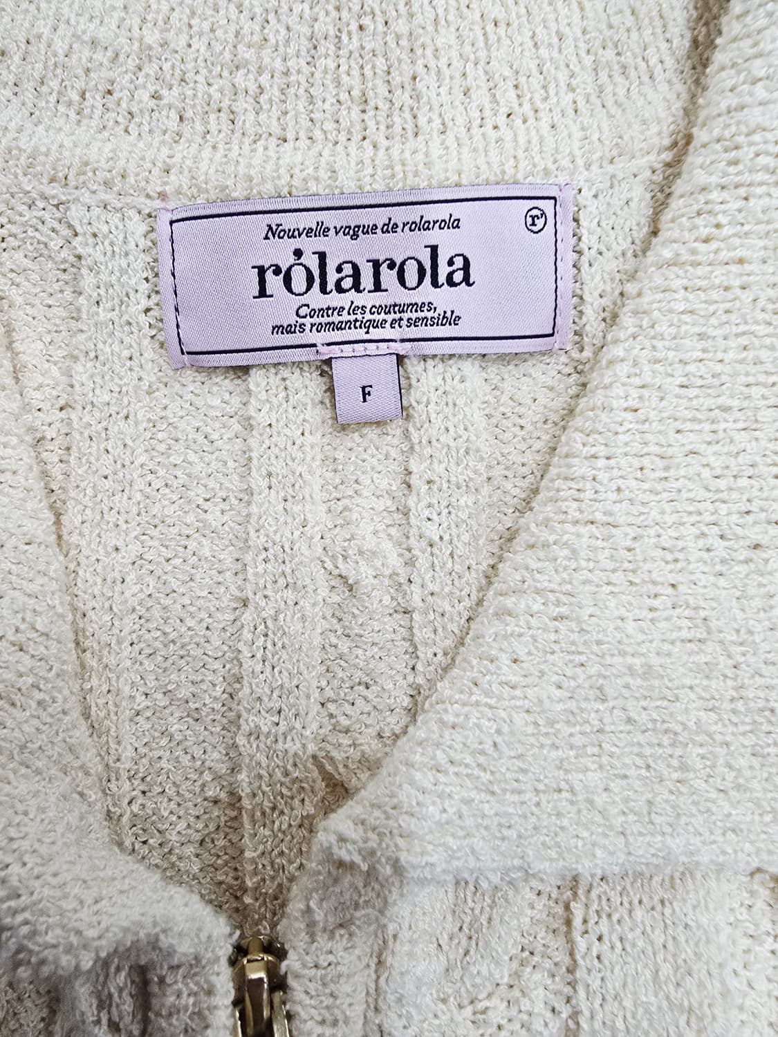 rolarola 꽈배기 반팔 니트 아이보리 상품이미지8