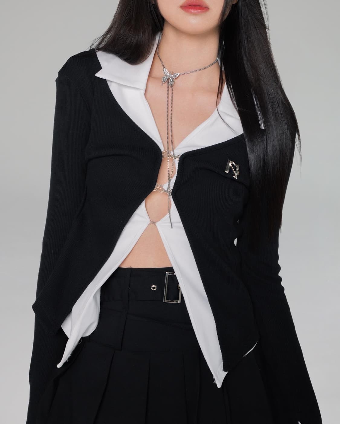 [NEWALRIN] emblem Line hook cardigan 상품이미지2