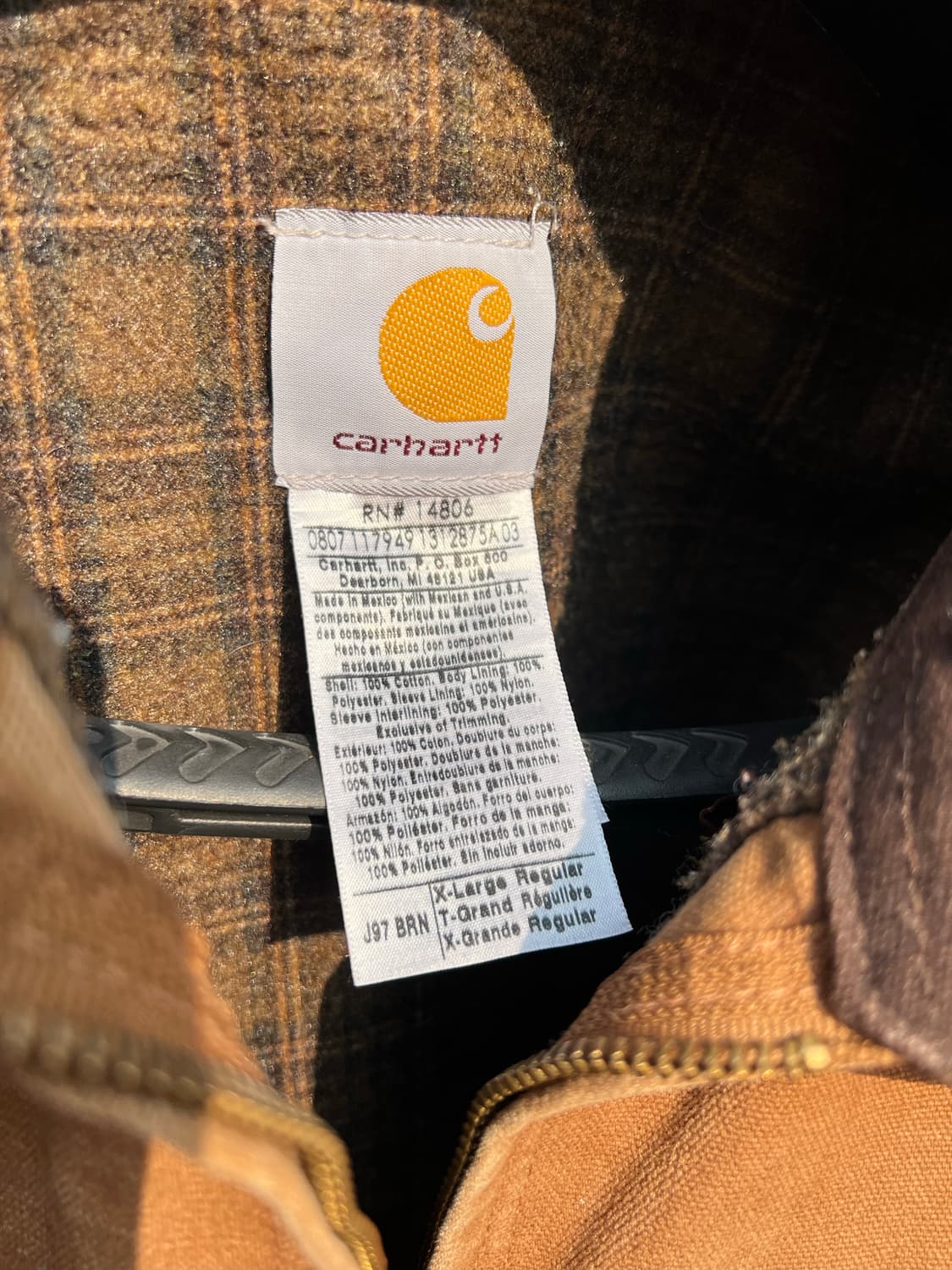 Carhartt칼하트 디트로이트 자켓 j97 Large BRN 상품이미지3