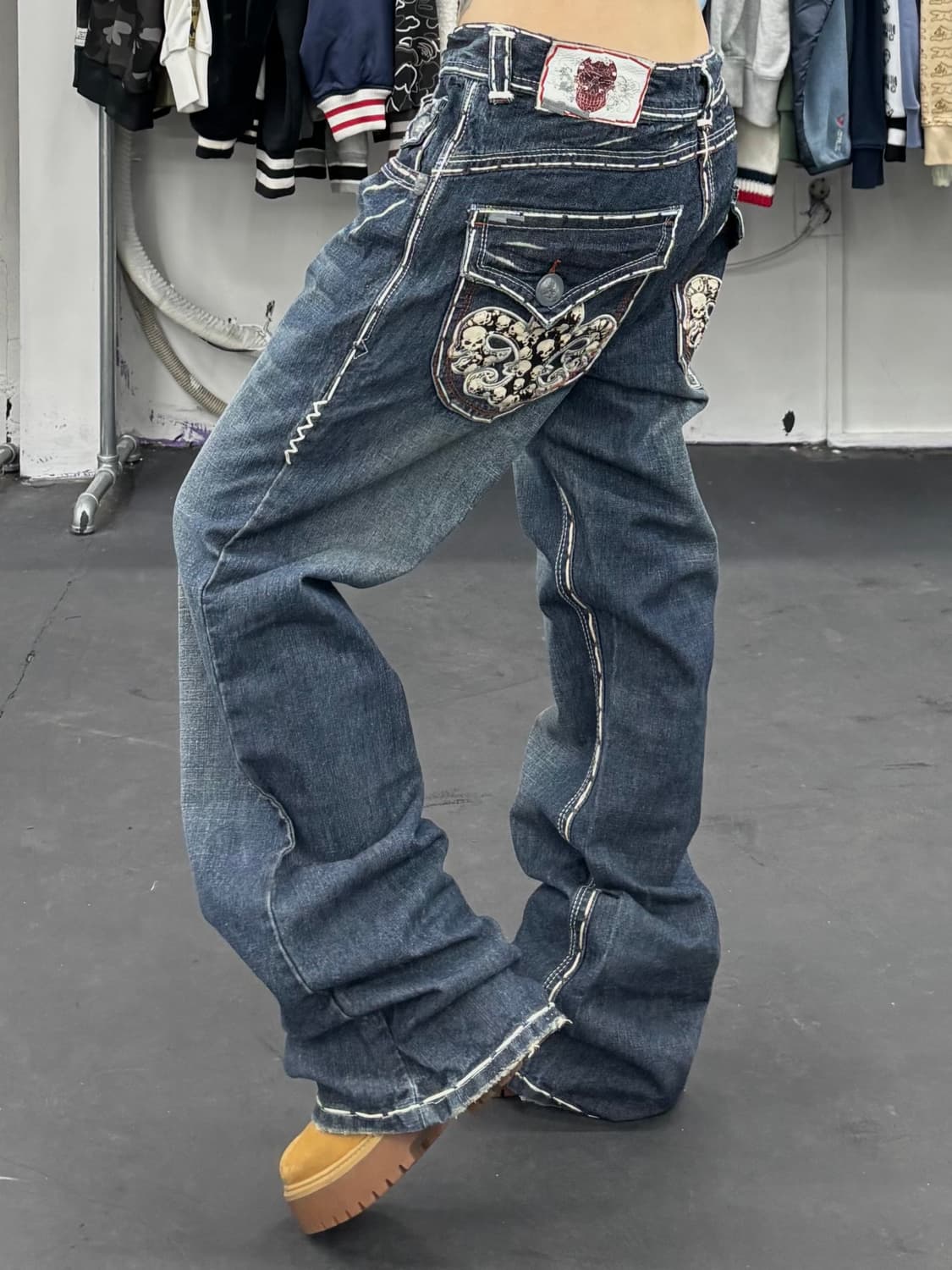라구나비치 Y2K 스컬 데님팬츠 상품이미지4