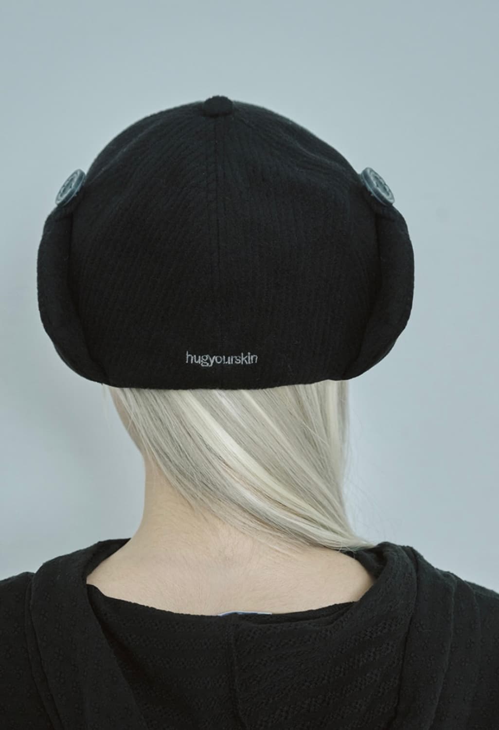 허그유어스킨 트루퍼 플랫 버튼캡 블랙 상품이미지2