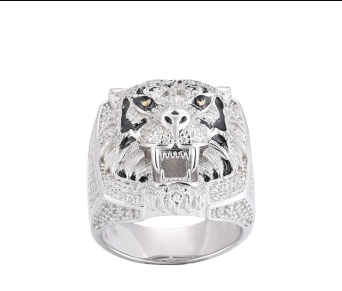 Oceaonra 남성용 3D 타이거 모이사나이트 반지 925 실버 상품이미지10