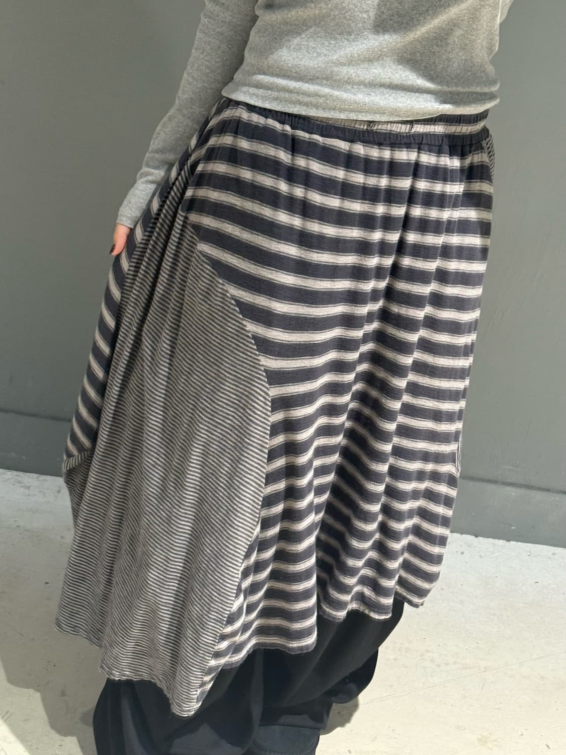 unbalance pattern mix detail skirt  상품이미지3