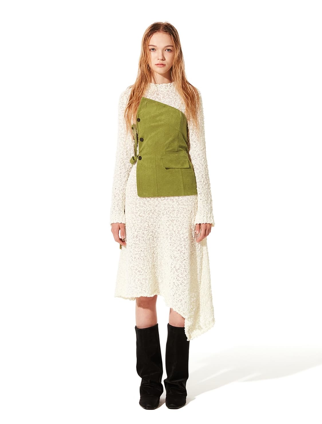 솔티페블 카우벨 니트 원피스 상품이미지1