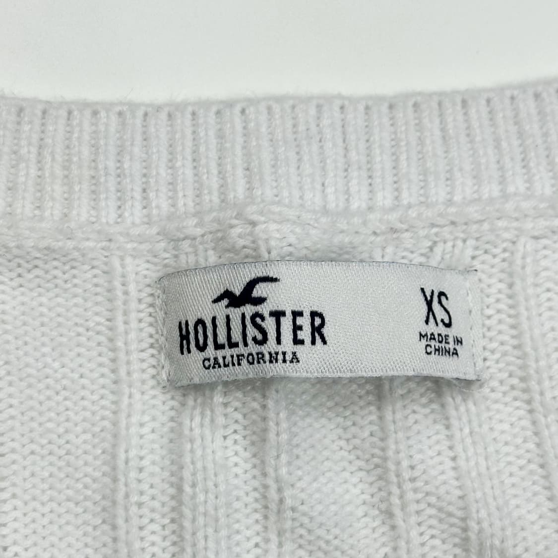 홀리스터 시그니처 로고 화이트 케이블 니트 (XS 여성추천) 상품이미지5