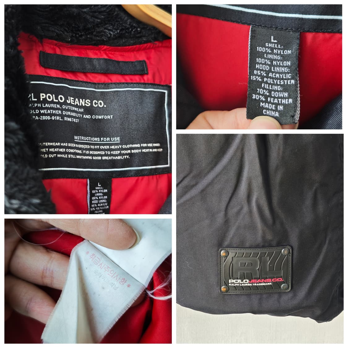 랄프로렌 폴로 진스 몬스터 다운 파카 N3B 블랙 L 상품이미지10
