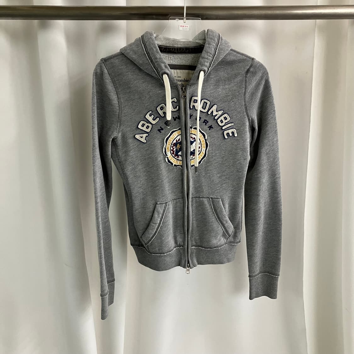 아베크롬비 올드스쿨 그레이 후드집업 S 상품이미지1