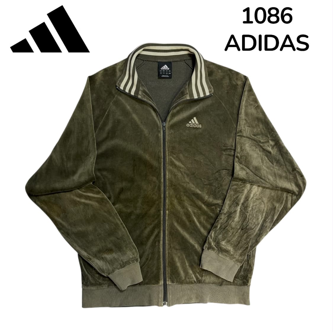 00s 아디다스 유광 카키 벨벳 사틴 져지 트랙탑 L  상품이미지2