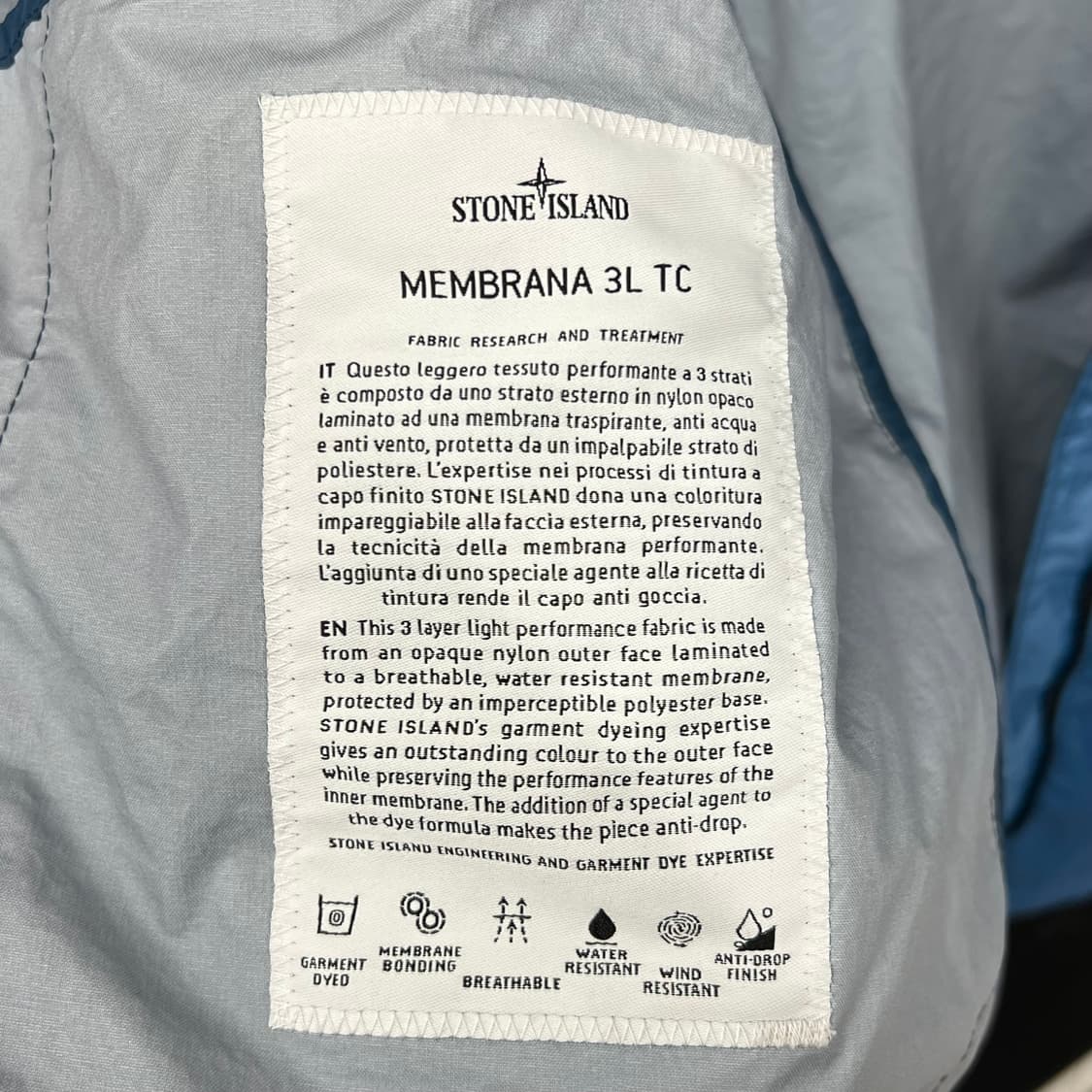 스톤아일랜드 멤브라나 3L tc 바람막이 (M) 상품이미지7